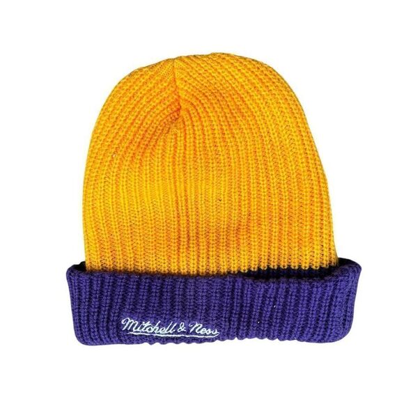 Mitchell & Ness Los Angeles Lakers Knit Beanie Hat Unisex Winter Cap - Picture 2 of 2